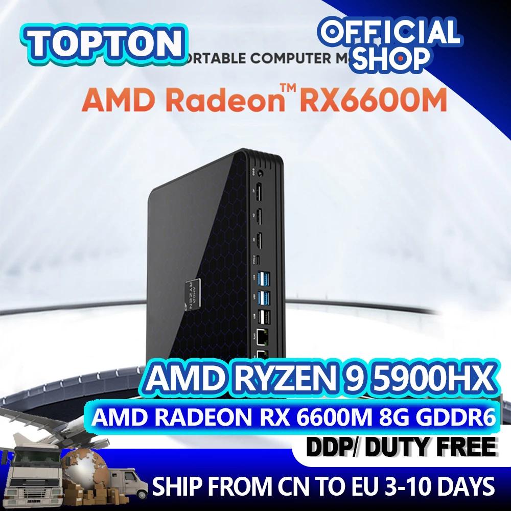 AMD Ryzen 9 5900HX Radeon RX 6600M 4K @ 60Hz ǰ ̴ PC, Ÿ-C 1 * DP1.4 2 * HDMI2.0 AX WiFi6,  5.2 ̴  ǻ